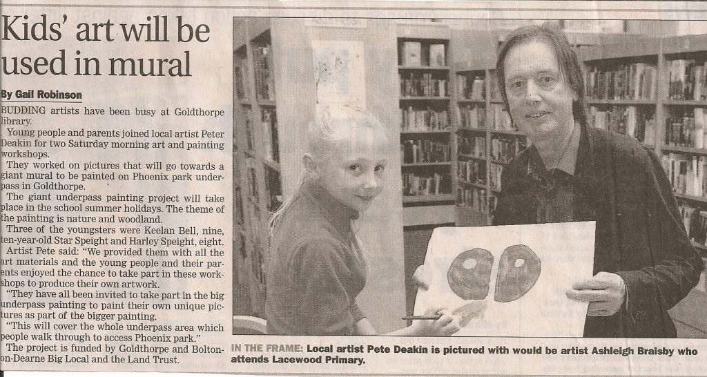 Art Workshop Goldthorpe Library - Newspaper Article