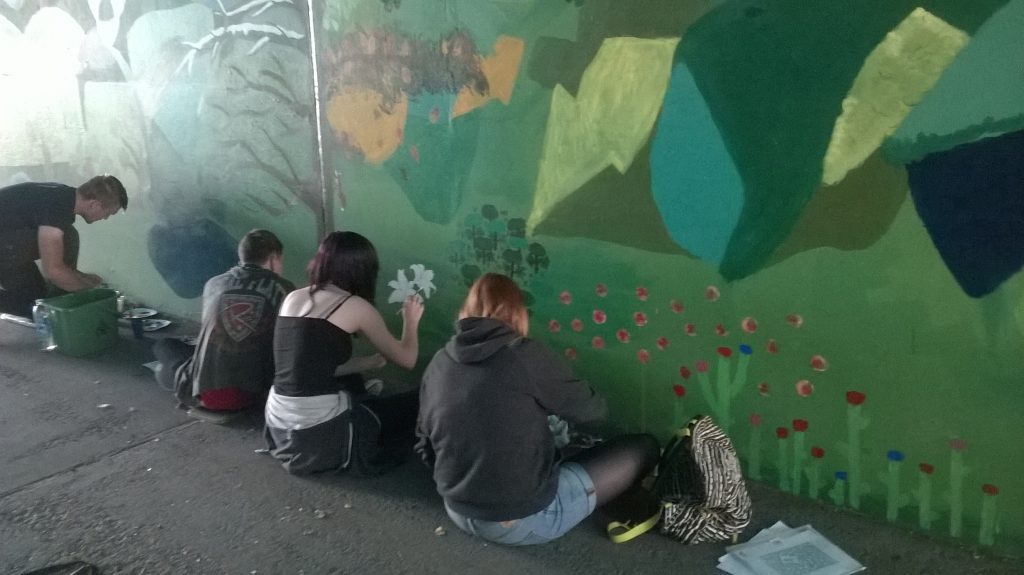 Goldthorpe Bolton Big Local - Painting the Phoenix Park Mural