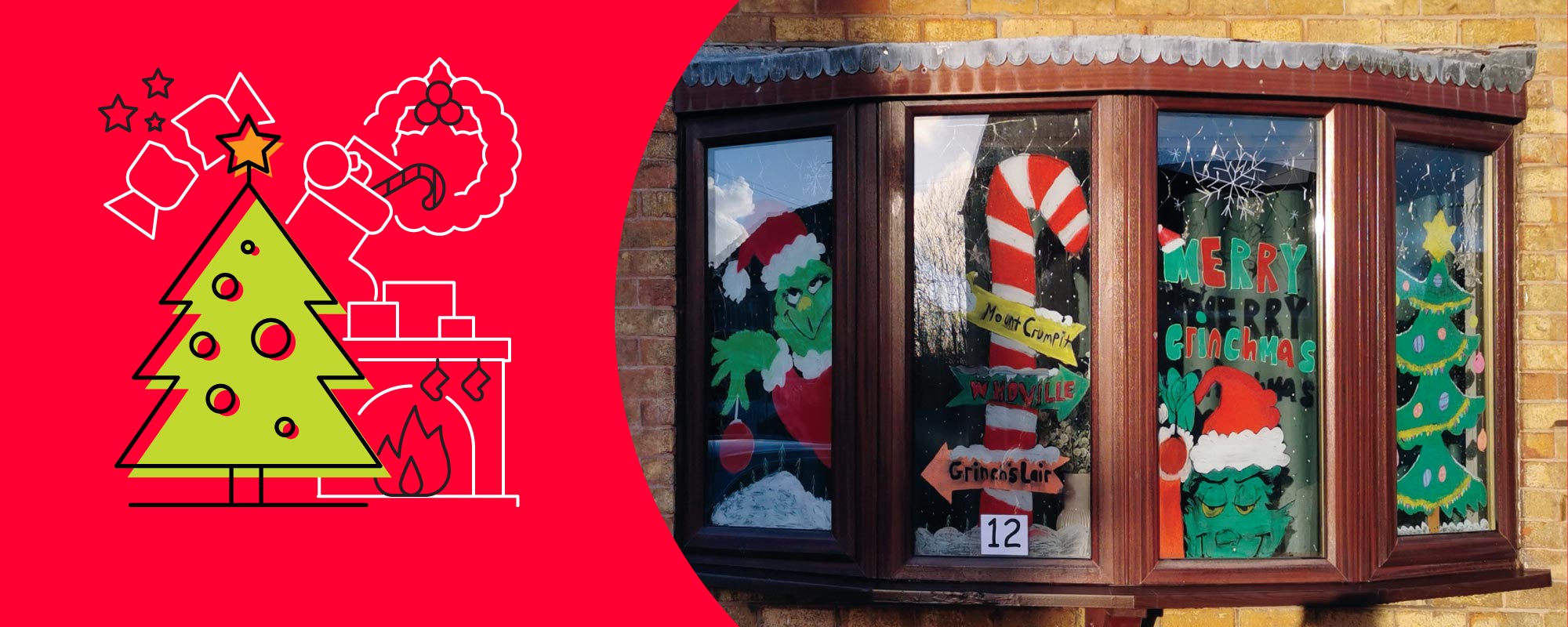 Let's see who won the Christmas Window Decorating competition!